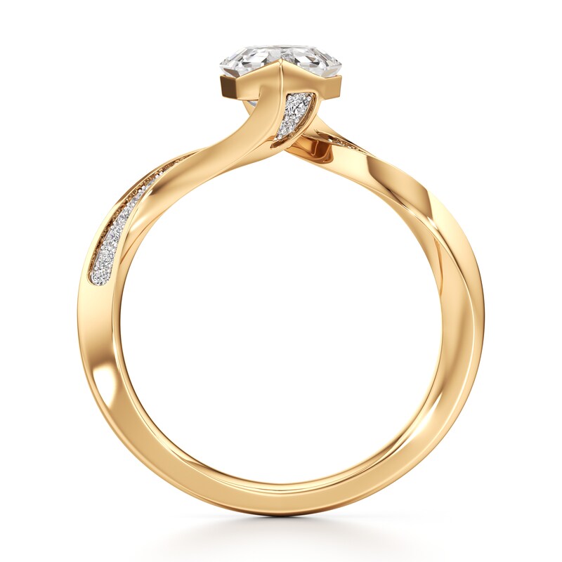 Main Image 2 of J'Lure Octagon Step-Cut Lab-Created Diamond Bypass Engagement Ring 1 ct tw 18K Yellow Gold