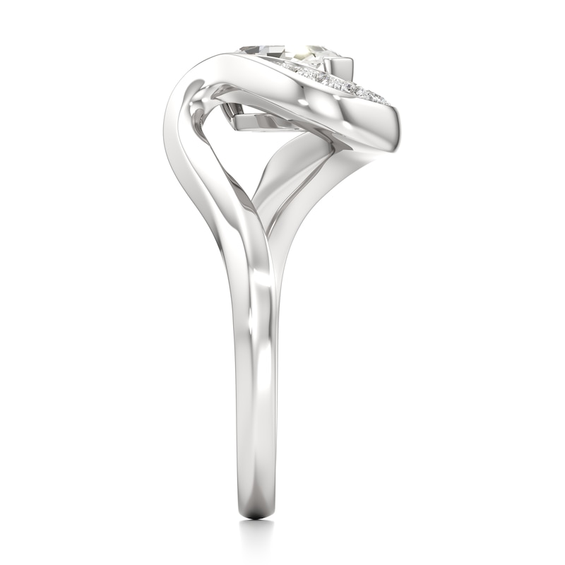 Main Image 3 of J'Lure Oval Step-Cut Lab-Grown Diamond Engagement Ring 1 ct tw 18K White Gold