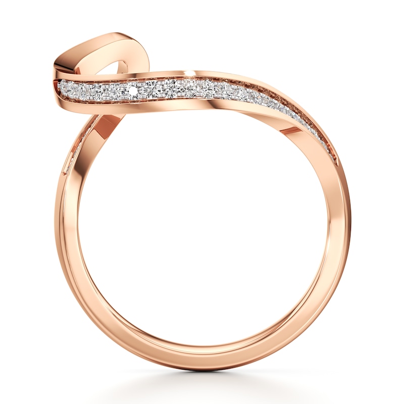 Main Image 2 of J'Lure Lab-Created Diamond Contour Wedding Band 1/5 ct tw 18K Rose Gold