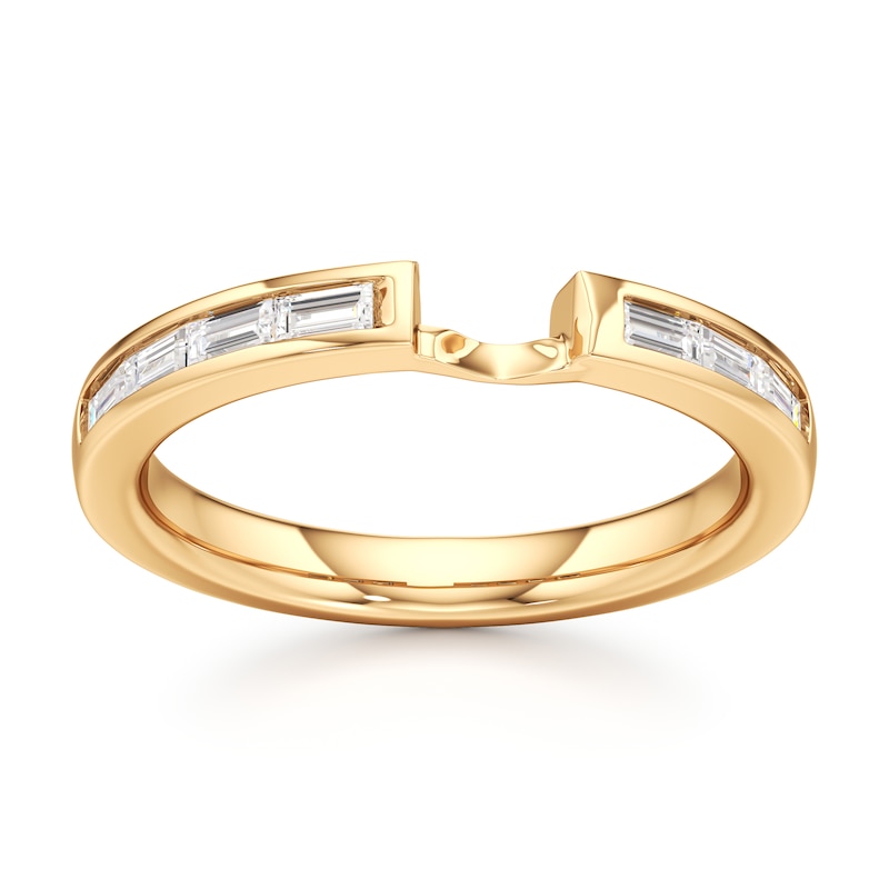 Main Image 1 of J'Lure Baguette-Cut Lab-Grown Diamond Contour Wedding Band 1/3 ct tw 18K Yellow Gold