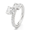 Thumbnail Image 4 of J'Lure Radiant Brilliant-Cut Two-Stone Lab-Grown Diamond Engagement Ring 3-3/8 ct tw 18K White Gold