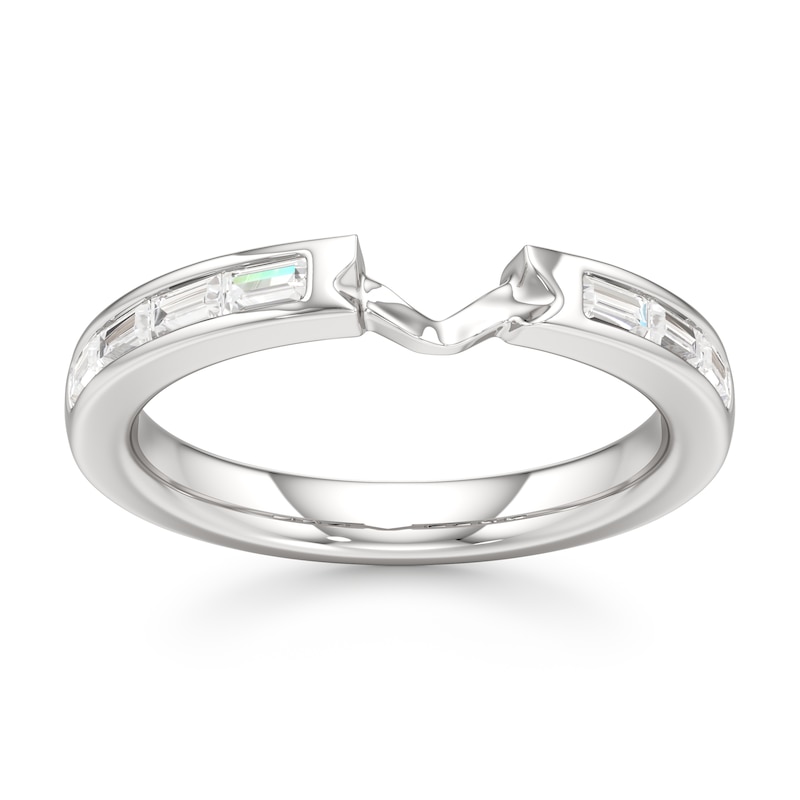 Main Image 1 of J'Lure Baguette-Cut Lab-Grown Diamond Contour Wedding Band 1/3 ct tw 18K White Gold