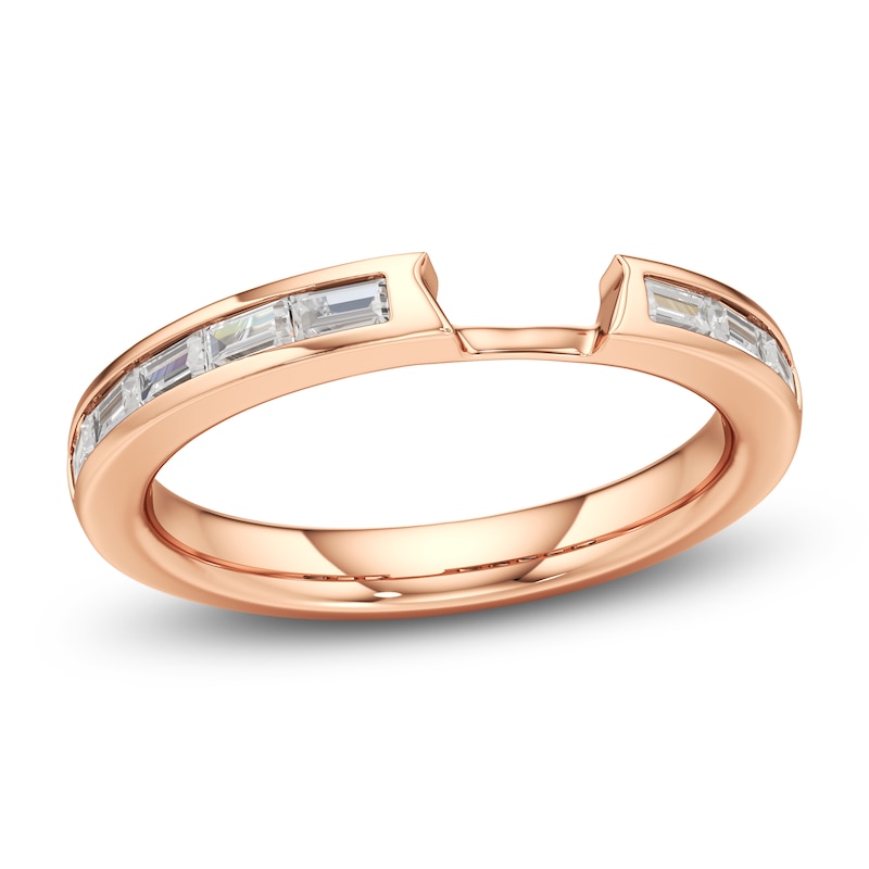 Main Image 1 of J'Lure Baguette-Cut Lab-Grown Diamond Contour Wedding Band 3/8 ct tw 18K Rose Gold