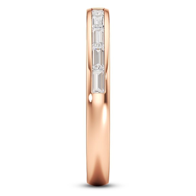 Main Image 3 of J'Lure Baguette-Cut Lab-Grown Diamond Contour Wedding Band 3/8 ct tw 18K Rose Gold