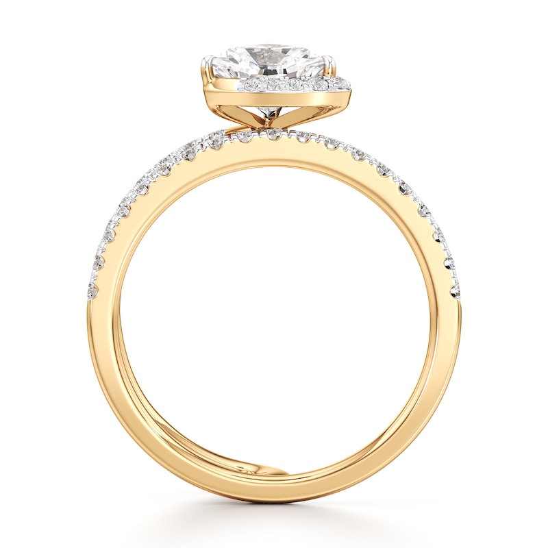 Main Image 2 of J'Lure Trillion Curved Brilliant-Cut Lab-Grown Diamond Spiral Engagement Ring 1-3/8 ct tw 18K Yellow Gold