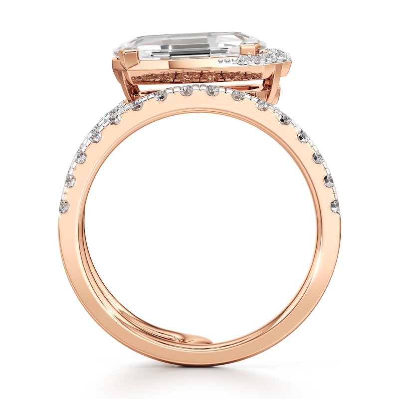 Main Image 2 of J'Lure Oval Portrait-Cut Lab-Grown Diamond Spiral Engagement Ring 2-1/2 ct tw 18K Rose Gold