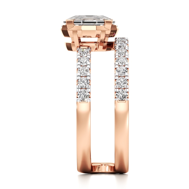 Main Image 3 of J'Lure Oval Portrait-Cut Lab-Grown Diamond Spiral Engagement Ring 2-1/2 ct tw 18K Rose Gold