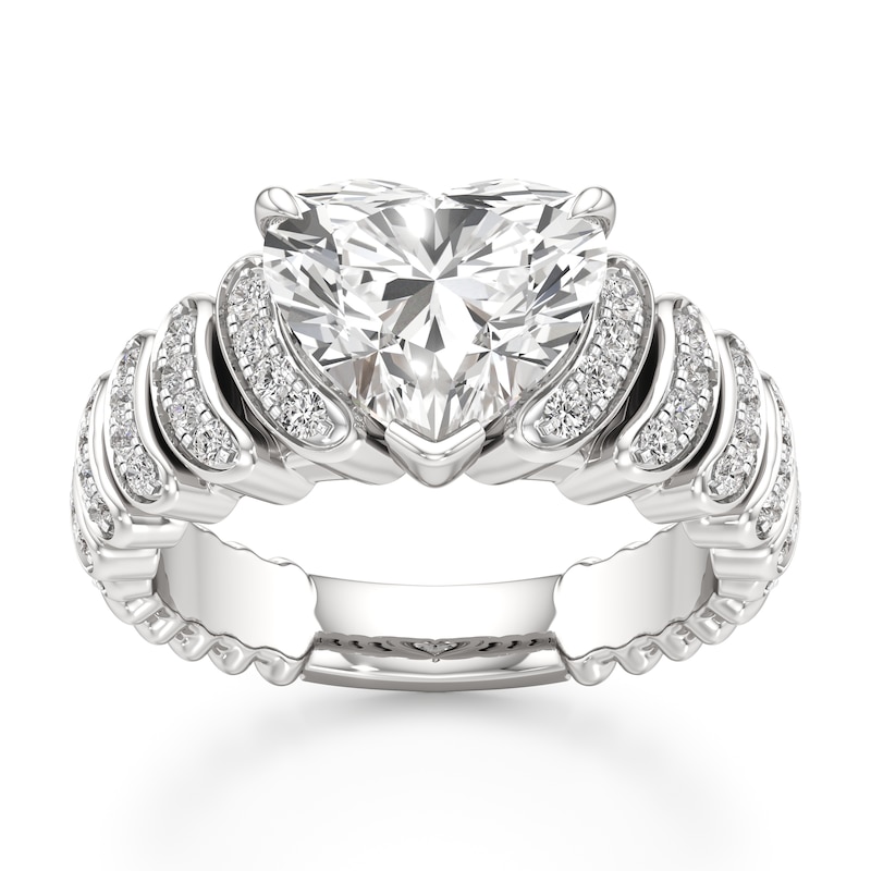 Main Image 1 of J'Lure Heart Brilliant-Cut Lab-Grown Diamond Engagement Ring 3-1/3 ct tw 18K White Gold