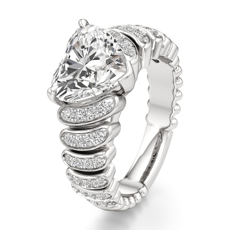 Main Image 4 of J'Lure Heart Brilliant-Cut Lab-Grown Diamond Engagement Ring 3-1/3 ct tw 18K White Gold