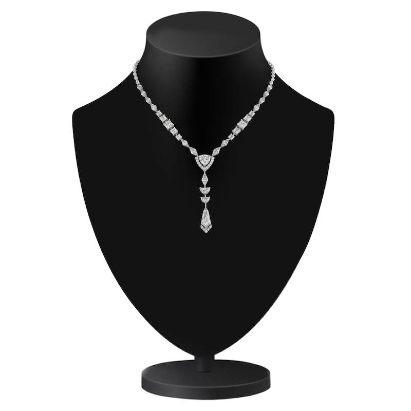 Main Image 3 of J'Lure Multi-Shape Lab-Grown Diamond Y-Drop Necklace 16-1/2 ct tw 14K White Gold 16"