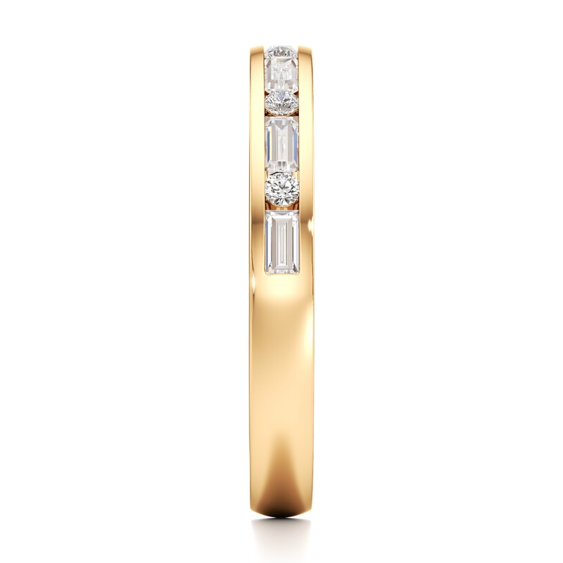 Main Image 3 of J'Lure Baguette & Round-Cut Lab-Grown Diamond Wedding Band 3/8 ct tw 18K Yellow Gold