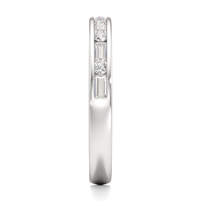 Main Image 3 of J'Lure Baguette & Round-Cut Lab-Grown Diamond Wedding Band 3/8 ct tw 18K White Gold