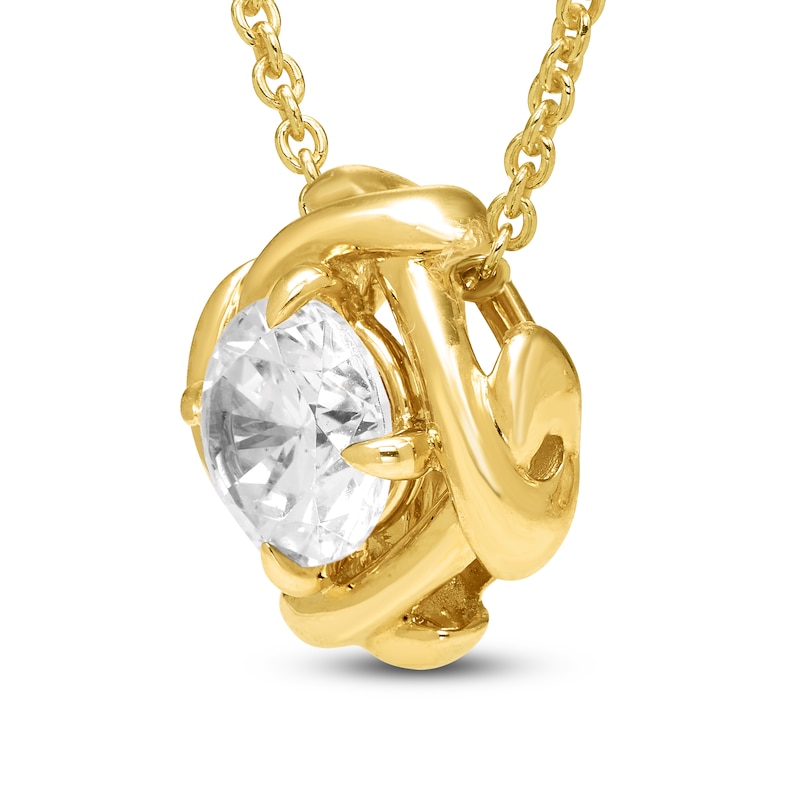 Main Image 2 of Unspoken Diamond Solitaire Necklace 1-1/2 ct tw 14K Yellow Gold 18" (I1/I)