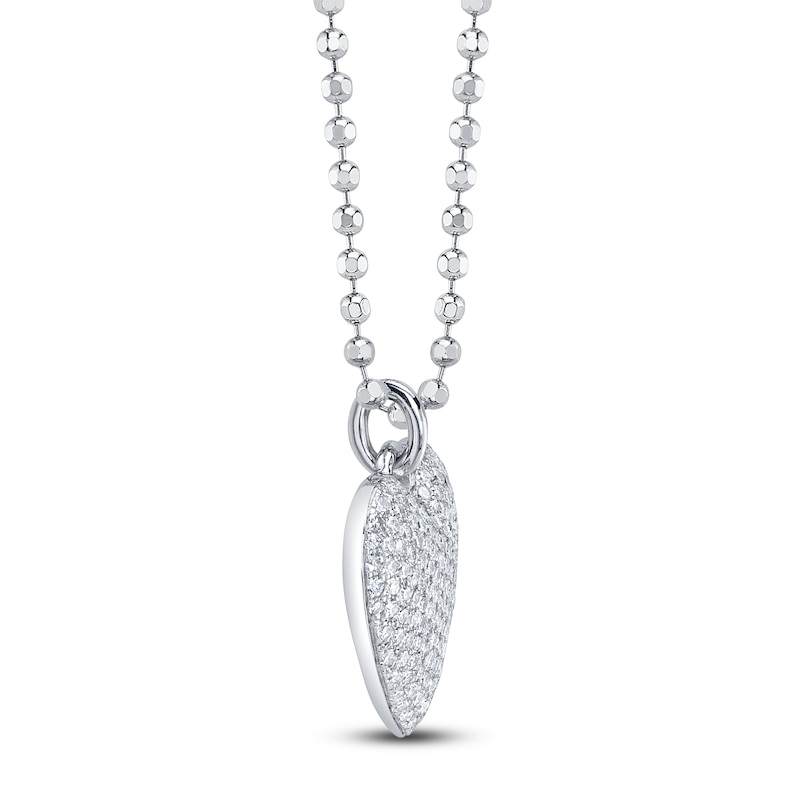 Main Image 2 of Shy Creation Diamond Pavé Heart Necklace 1/3 ct tw 14K Two-Tone Gold 18" SC55027377