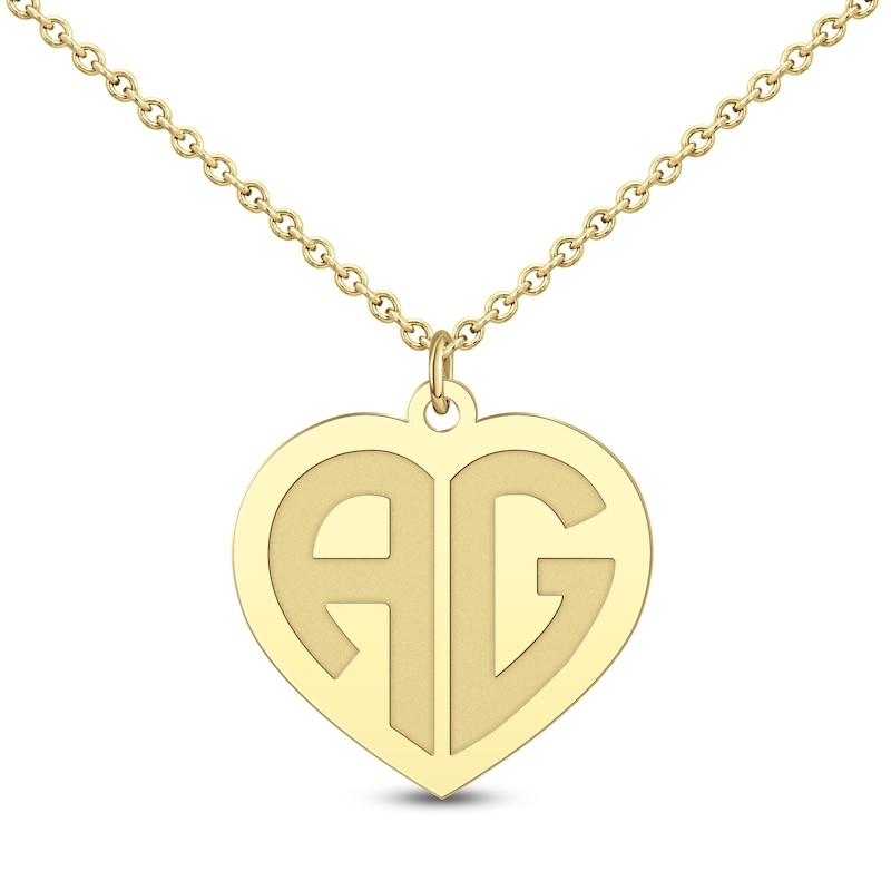 Main Image 1 of Initial Heart Necklace 14K Yellow Gold 18"