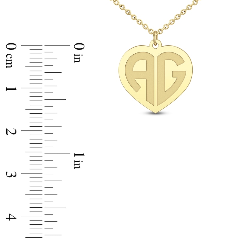 Main Image 4 of Initial Heart Necklace 14K Yellow Gold 18"
