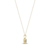 Thumbnail Image 2 of Oval-Cut Natural Emerald Bezel-Set Solitaire Necklace 14K Yellow Gold 17"
