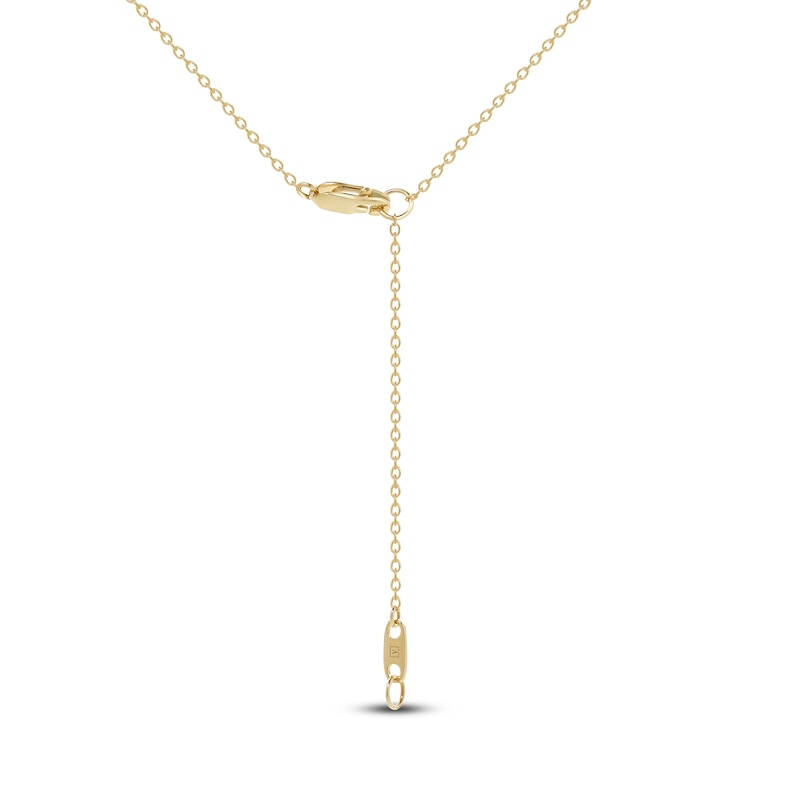 Main Image 4 of Oval-Cut Natural Emerald Bezel-Set Solitaire Necklace 14K Yellow Gold 17"