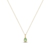Thumbnail Image 5 of Oval-Cut Natural Emerald Bezel-Set Solitaire Necklace 14K Yellow Gold 17"
