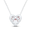 Thumbnail Image 3 of Kallati Heart-Shaped Natural Ruby & Diamond Necklace 1/5 ct tw 14K White Gold 18"