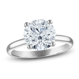 Round-Cut Lab-Grown Diamond Solitaire Engagement Ring 3 ct tw 14K White Gold (VS2/F)