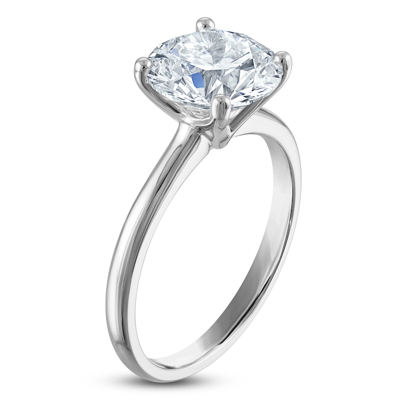Main Image 2 of Round-Cut Lab-Grown Diamond Solitaire Engagement Ring 3 ct tw 14K White Gold (VS2/F)