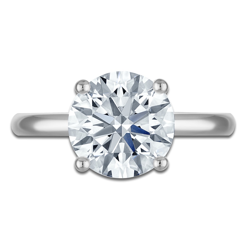 Main Image 3 of Round-Cut Lab-Grown Diamond Solitaire Engagement Ring 3 ct tw 14K White Gold (VS2/F)