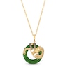 Thumbnail Image 1 of Le Vian Natural Jade Dragon Necklace 1/3 ct tw Diamonds 14K Honey Gold 19"