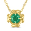 Thumbnail Image 1 of Unspoken Natural Emerald Solitaire Necklace 14K Yellow Gold 18"