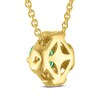 Thumbnail Image 3 of Unspoken Natural Emerald Solitaire Necklace 14K Yellow Gold 18"