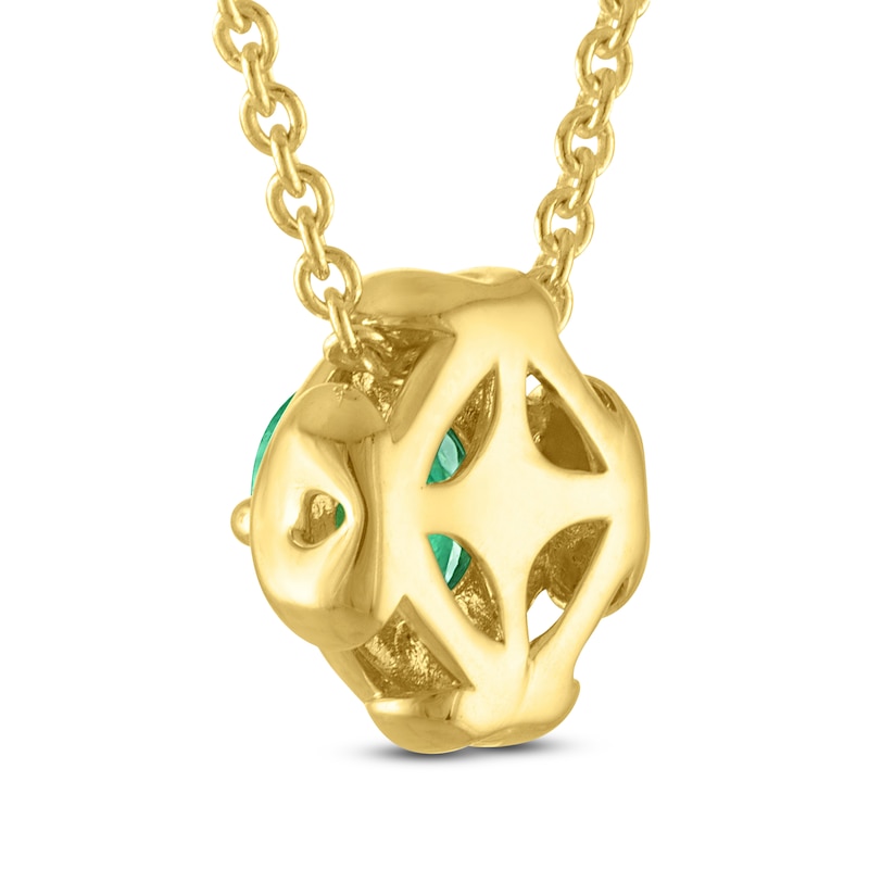 Main Image 3 of Unspoken Natural Emerald Solitaire Necklace 14K Yellow Gold 18"