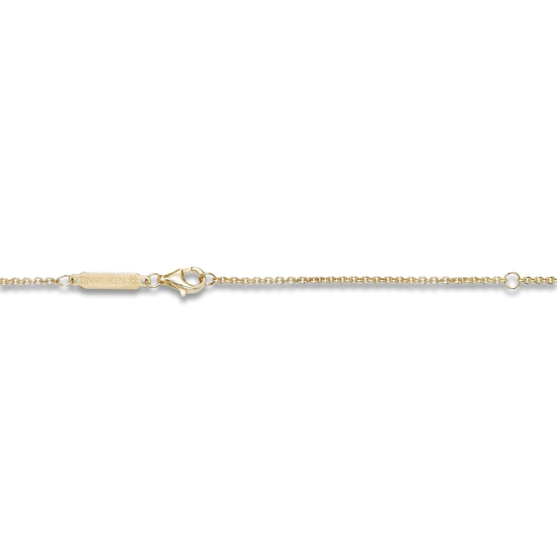 Main Image 4 of Unspoken Natural Emerald Solitaire Necklace 14K Yellow Gold 18"