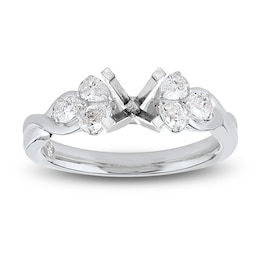 Storied Diamond Desert Sands of Eternity Pear-Shaped Trios Engagement Ring Setting 5/8 ct tw Platinum