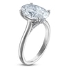 Thumbnail Image 2 of Oval-Cut Lab-Grown Diamond Solitaire Plus Engagement Ring 4 ct tw Platinum (VS2/F)