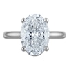 Thumbnail Image 3 of Oval-Cut Lab-Grown Diamond Solitaire Plus Engagement Ring 4 ct tw Platinum (VS2/F)