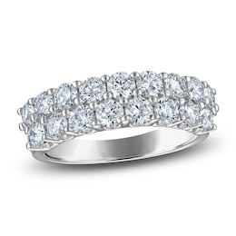 Lab-Grown Diamond Two-Row Anniversary Ring 2 ct tw 10K White Gold
