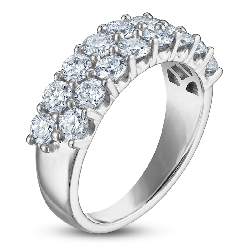 Main Image 2 of Lab-Grown Diamond Two-Row Anniversary Ring 2 ct tw 10K White Gold