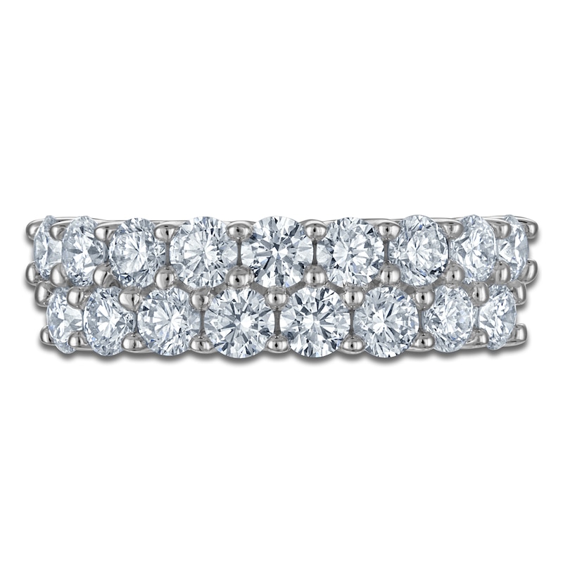 Main Image 3 of Lab-Grown Diamond Two-Row Anniversary Ring 2 ct tw 10K White Gold