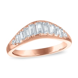 Vera Wang VOW Baguette & Round-Cut Lab-Grown Diamond Wedding Band 5/8 ct tw 14K Rose Gold