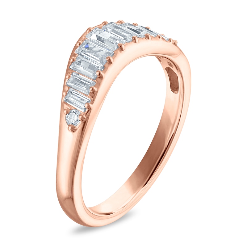 Main Image 2 of Vera Wang VOW Baguette & Round-Cut Lab-Grown Diamond Wedding Band 5/8 ct tw 14K Rose Gold