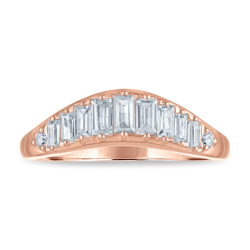 Main Image 3 of Vera Wang VOW Baguette & Round-Cut Lab-Grown Diamond Wedding Band 5/8 ct tw 14K Rose Gold