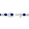 Thumbnail Image 3 of Oval-Cut Blue Lab-Created Sapphire & Round-Cut White Lab-Created Sapphire Bracelet Sterling Silver 7.25"