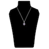 Thumbnail Image 4 of Oval-Cut Natural Amethyst & Diamond Frame Ring 1/10 ct tw 14K White Gold 18"