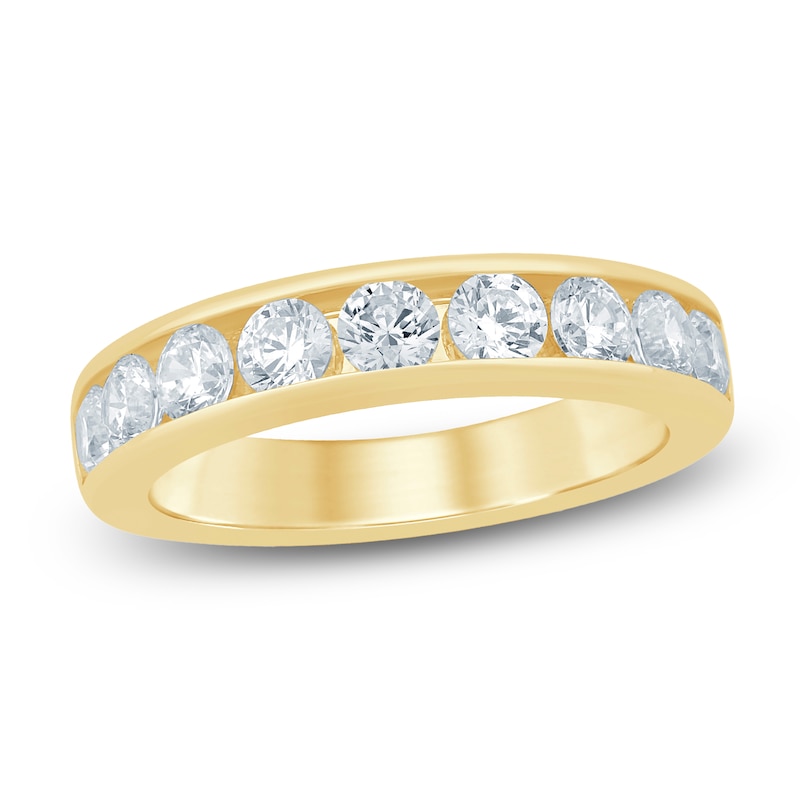 Main Image 1 of Lab-Grown Diamond Channel Wedding Band 1-1/2 ct tw 14K Yellow Gold
