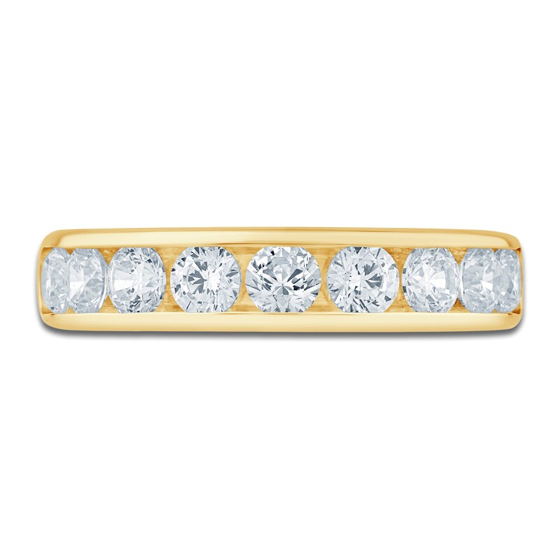 Main Image 3 of Lab-Grown Diamond Channel Wedding Band 1-1/2 ct tw 14K Yellow Gold