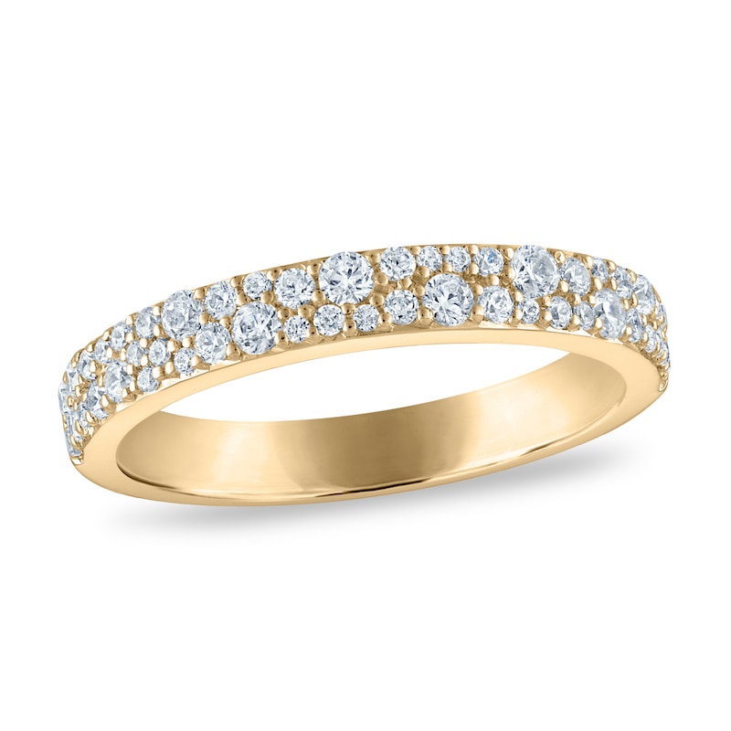 Main Image 1 of Vera Wang VOW Diamond Two-Row Wedding Band 1/2 ct tw 14K Yellow Gold