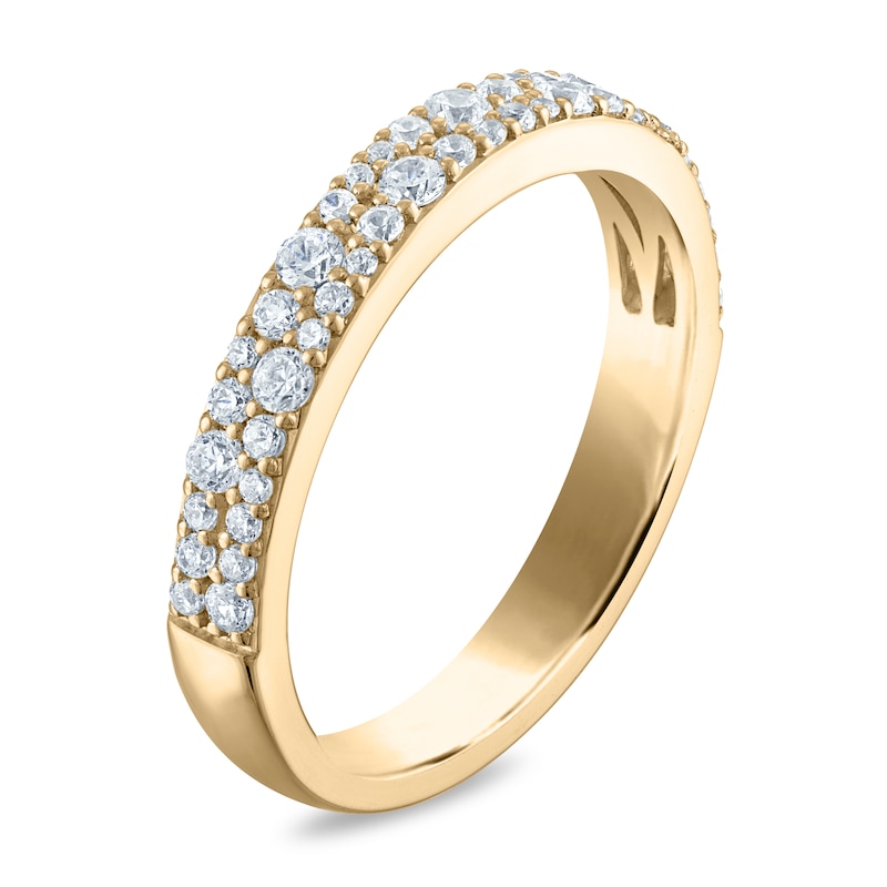 Main Image 2 of Vera Wang VOW Diamond Two-Row Wedding Band 1/2 ct tw 14K Yellow Gold