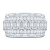 Thumbnail Image 3 of Round, Emerald & Baguette-Cut Lab-Grown Diamond Multi-Row Anniversary Ring 4 ct tw 14K White Gold