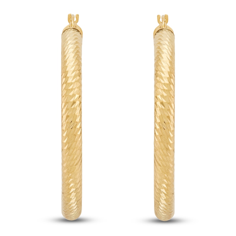 Main Image 3 of Diamond-Cut Hoop Earrings 10K Yellow Gold 30mm