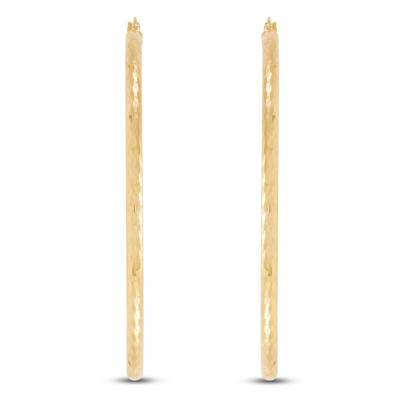 Main Image 1 of Diamond-Cut Hoop Earrings 10K Yellow Gold 60mm